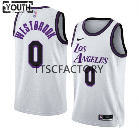 Kinder NBA Los Angeles Lakers Trikot Russell Westbrook 0 Nike 2022-23 City Edition Weiß Swingman
